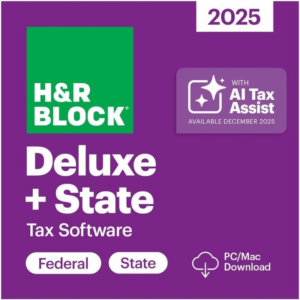 NEW 2025 H&R Block Tax Software Deluxe + State for Win/PC [Key Card]