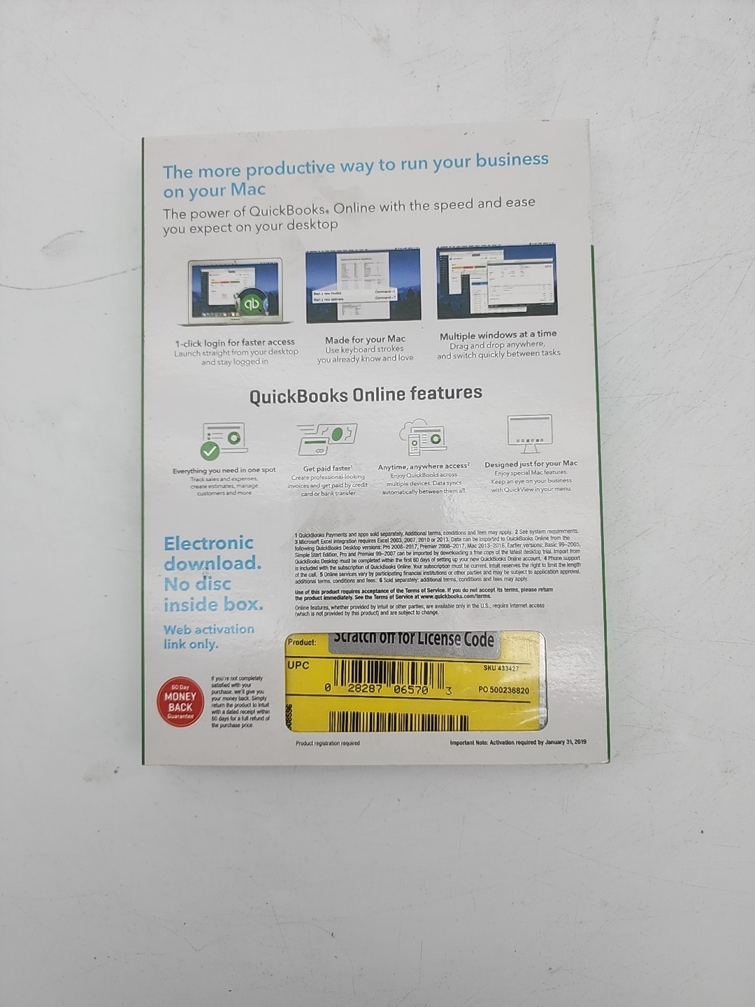 Intuit QuickBooks Mac Online 1 Year 3 Users Subscription NEW Sealed License