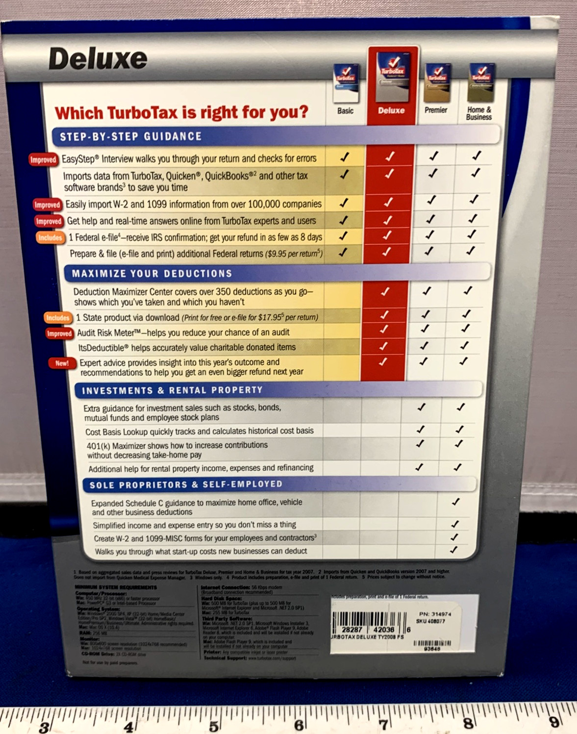 Intuit TurboTax Deluxe 2008 Federal + State for Windows & MAC