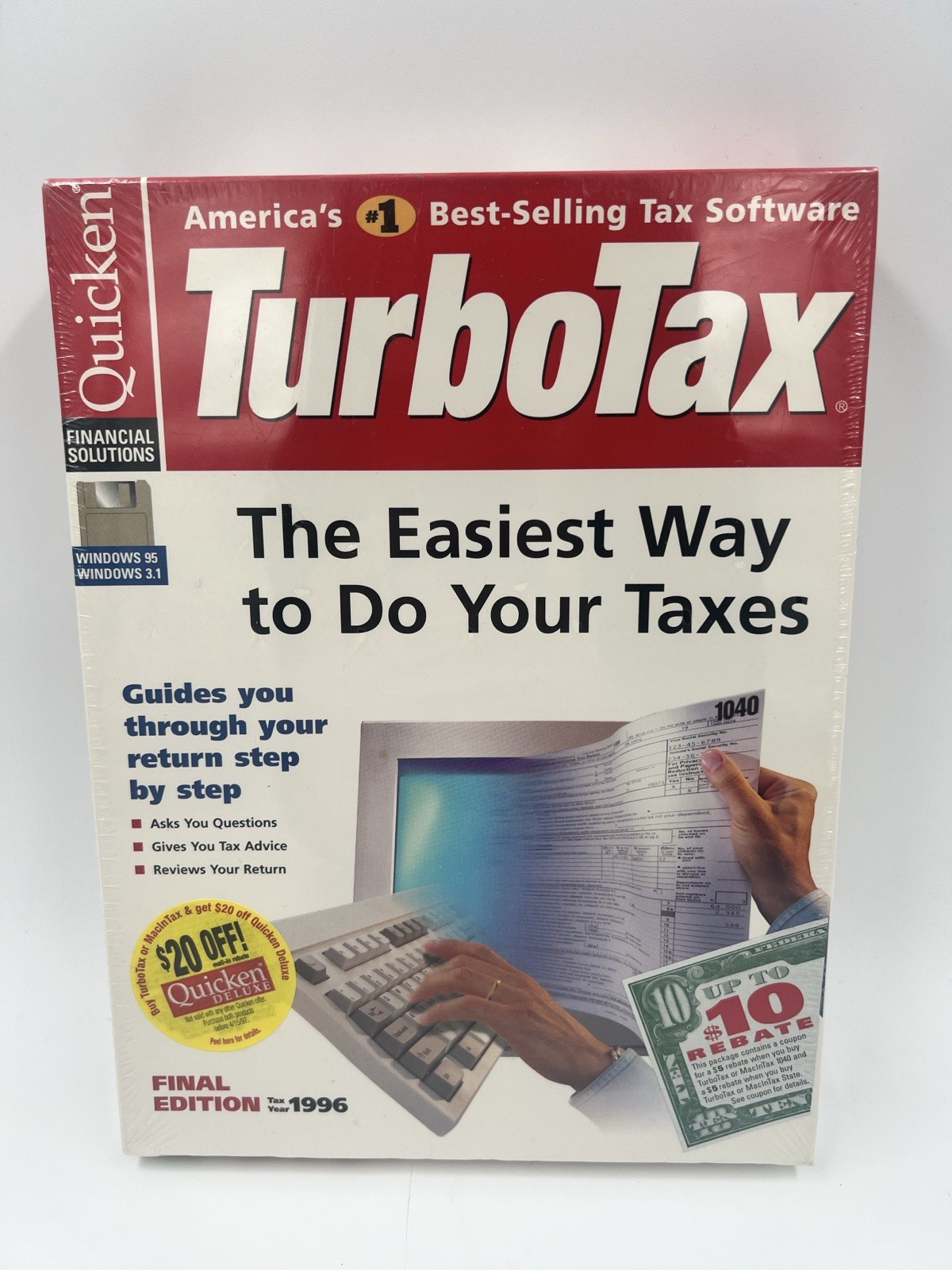 Quicken Turbo Tax 1996 Final Edition For Windows 95 & Windows 3.1 NEW SEALED