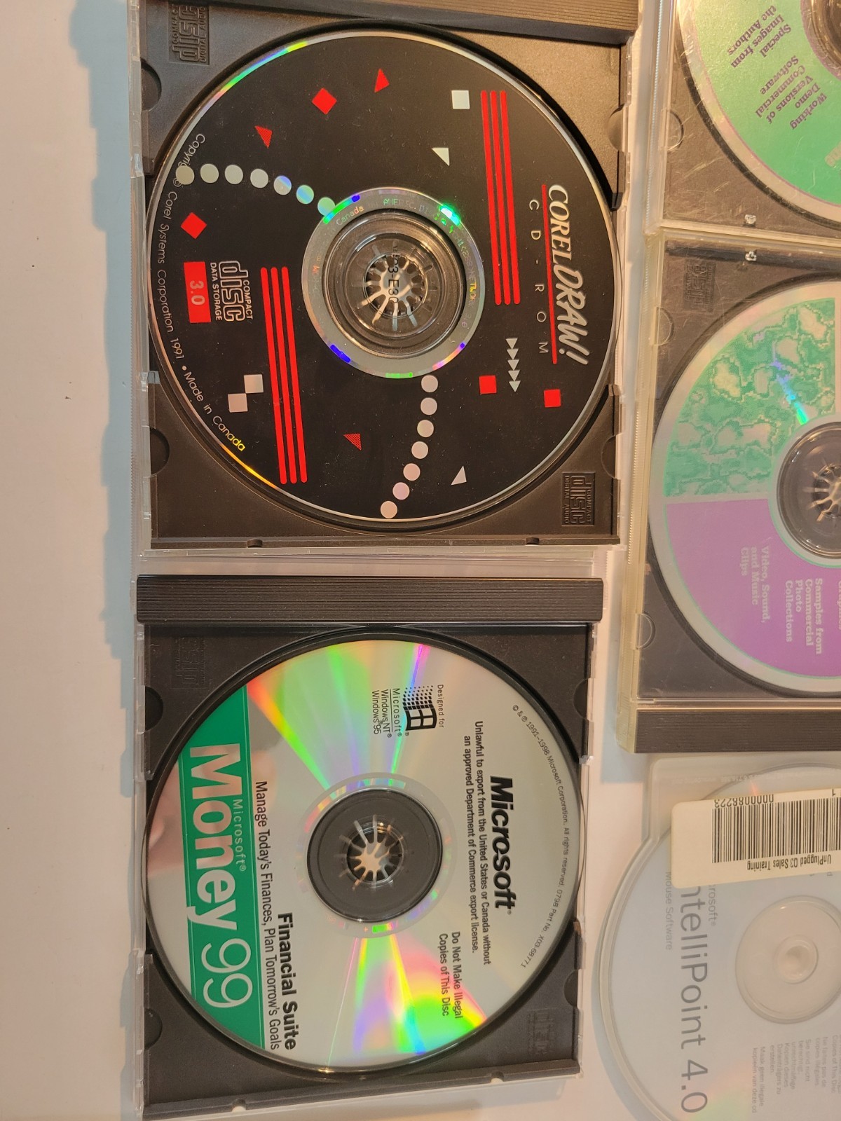 Old Computer Software Corel Draw, Unleashed, Cisco LAN Drivers, Intellipoint