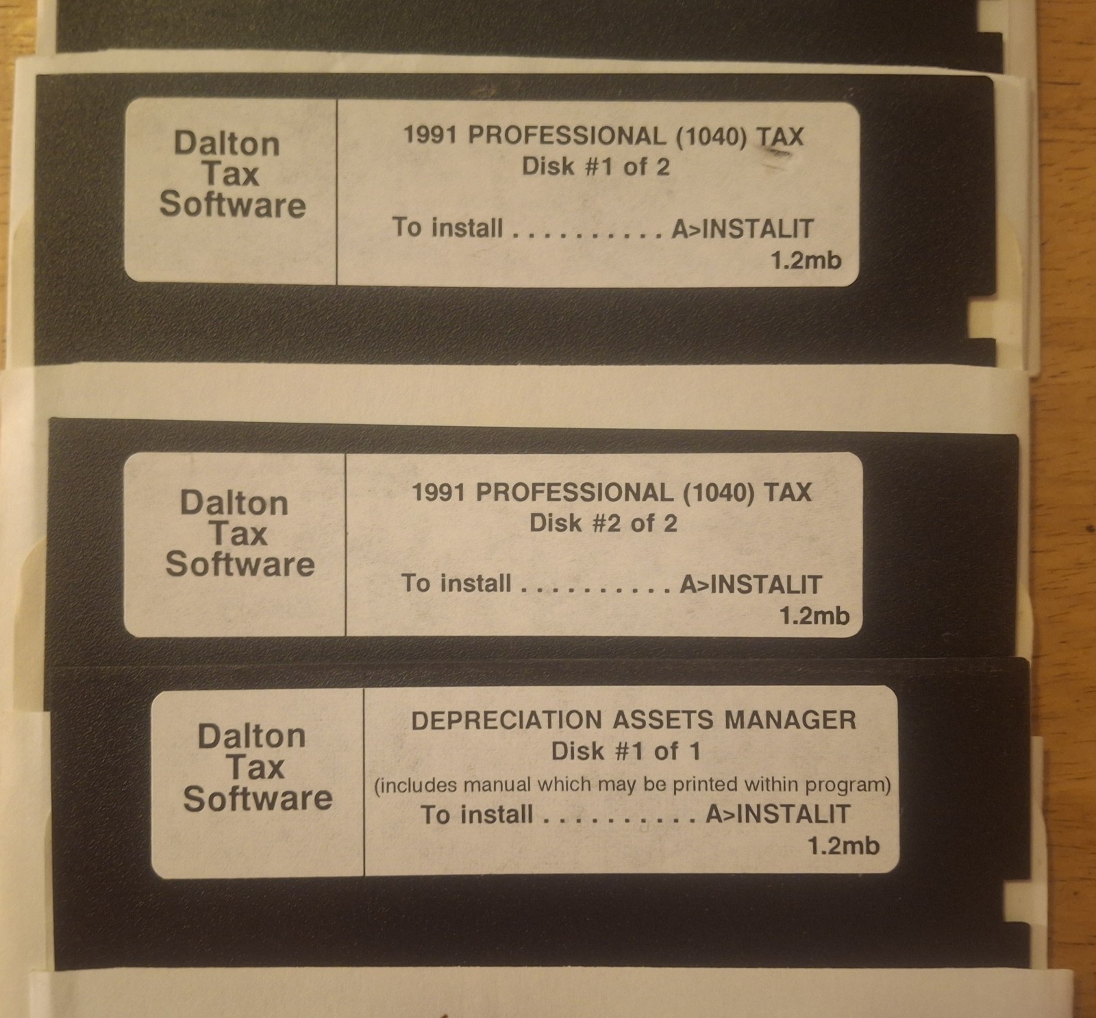 1991 TAX SOFTWARE DALTO TAX SOFTWARE 1040 DEPRECIATION STATE MA RI