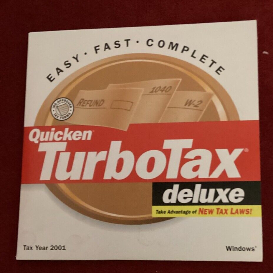 TAX CD “Quicken Turbo Tax Deluxe Tax year 2001. Prev. Owned