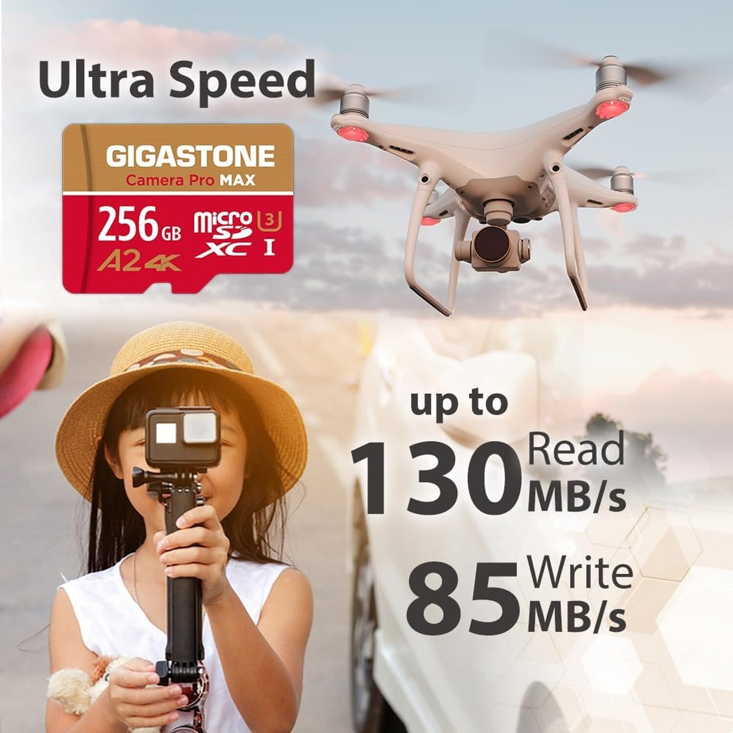 [5-Yrs Free Data Recovery] GIGASTONE 256GB Micro SD Card with USB 3.2 Type C …