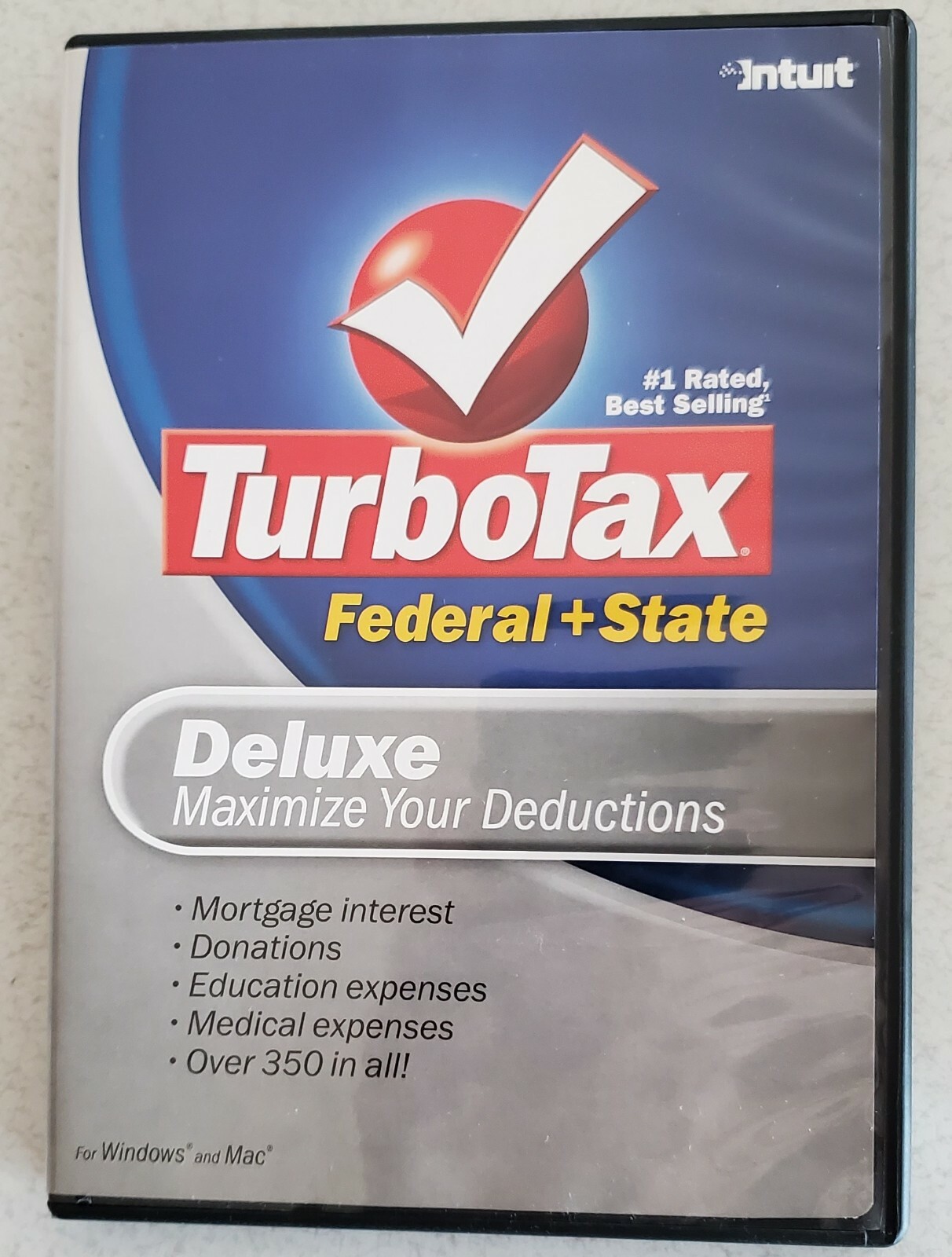 3 CDs for FEDERAL RETURN 2007 2008 2009 TURBOTAX Deluxe CD Windows & Mac