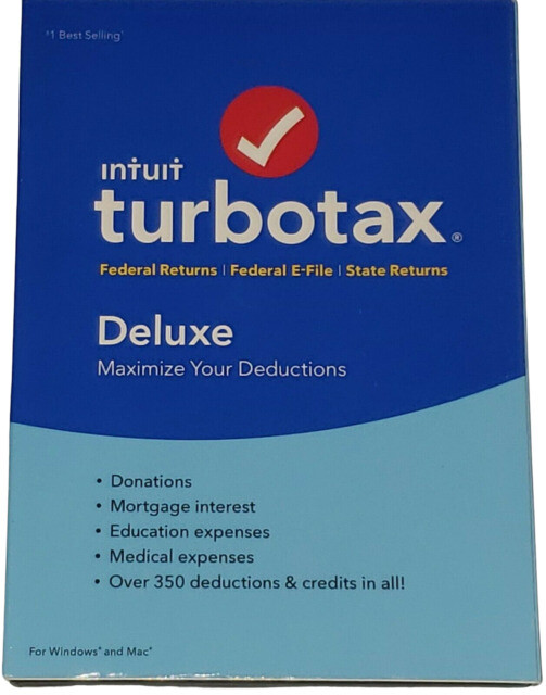 ⚡️TurboTax Deluxe 2018 Windows PC & Mac CD Disc Federal E-file Returns