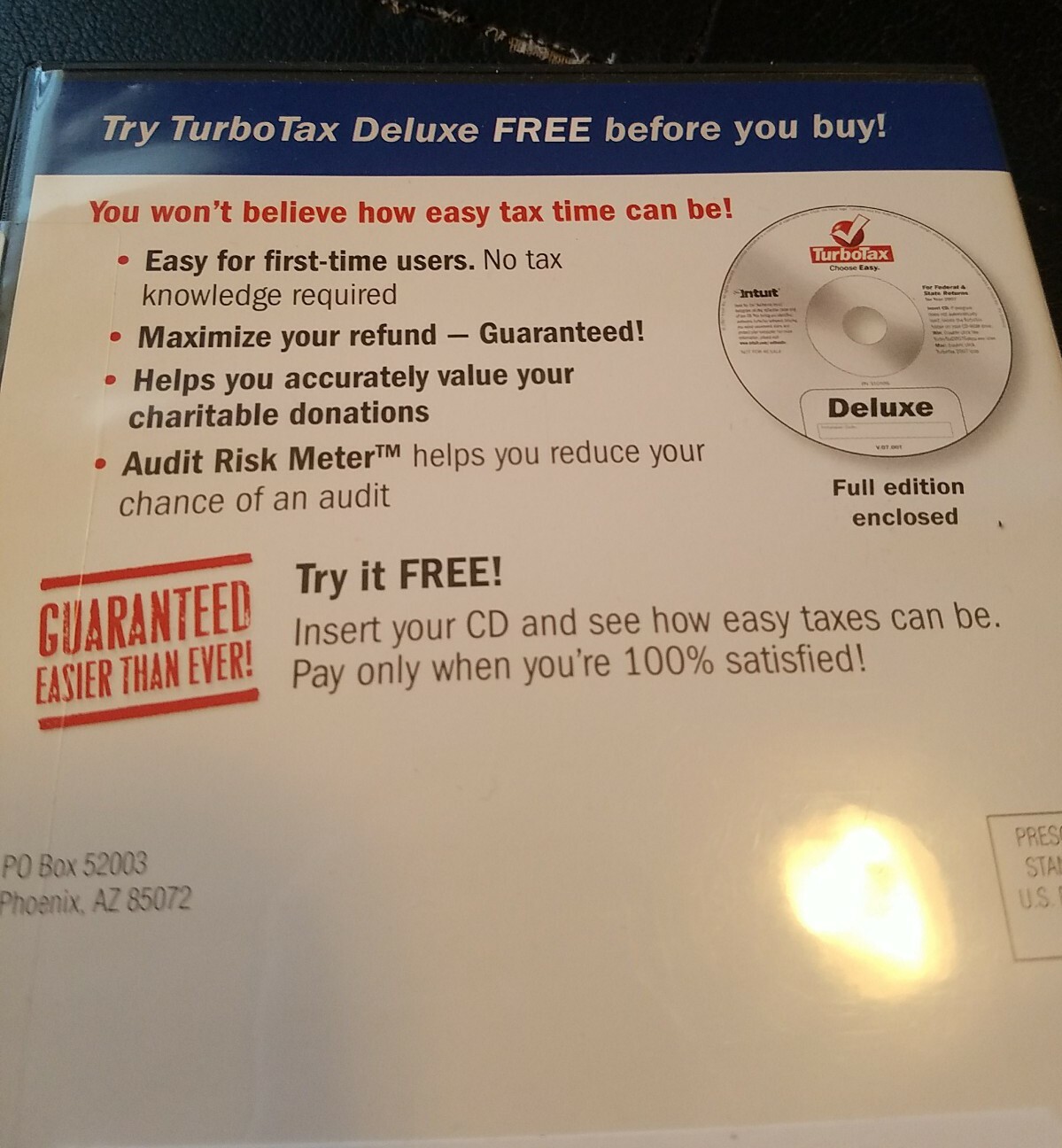 SEALED TURBO TAX YEAR 2007 INTUIT DELUXE FULL EDITION CD SOFTWARE FEDERAL+STATE☆