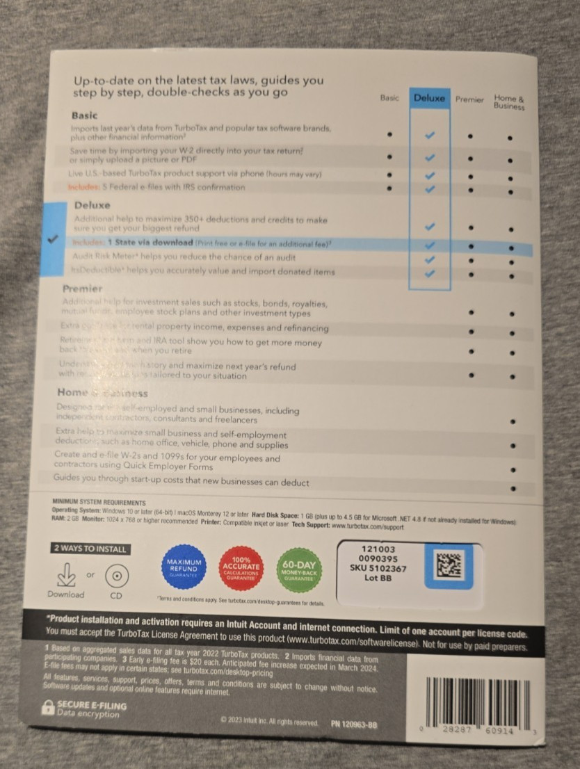 TurboTax Deluxe Tax Year 2023