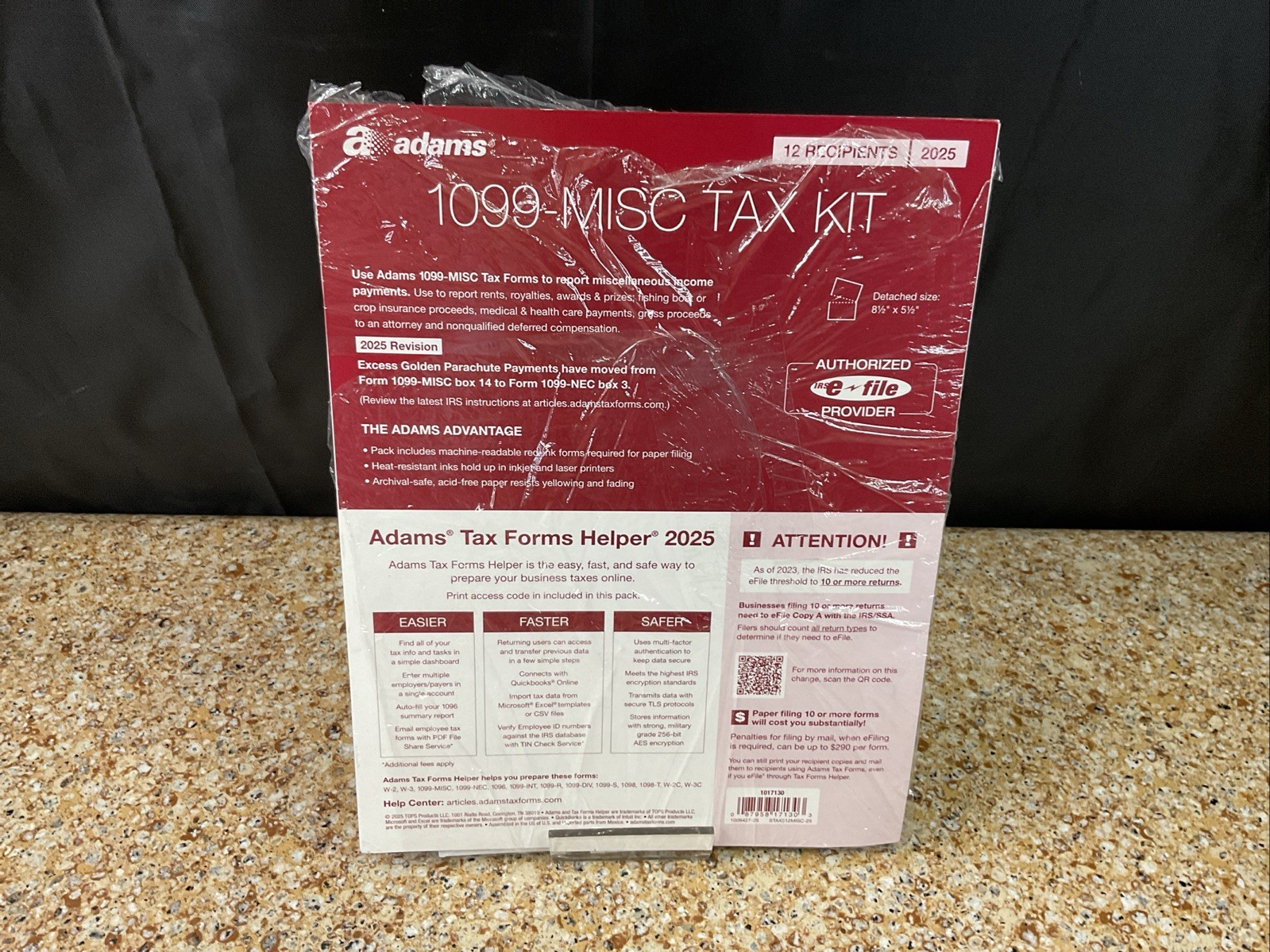 2025 Adams 1099-MISC TAX KIT Forms 4-Part 12 Recipients w Tax Forms Helper*READ*